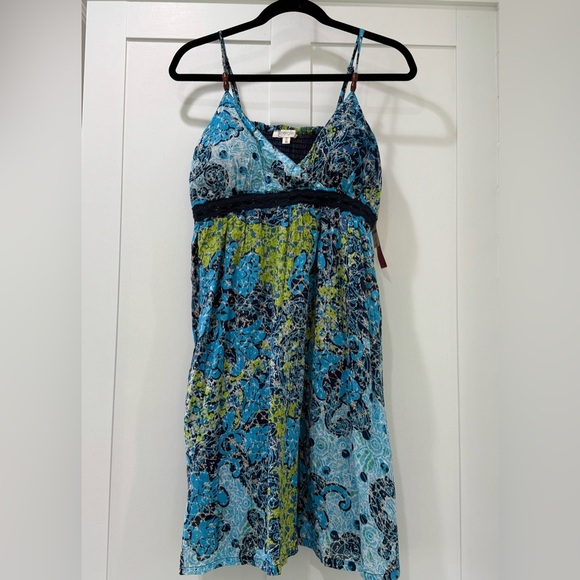 Energie Blue and Green Patterned Dress - Picture 1 of 4